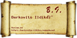 Berkovits Ildikó névjegykártya
